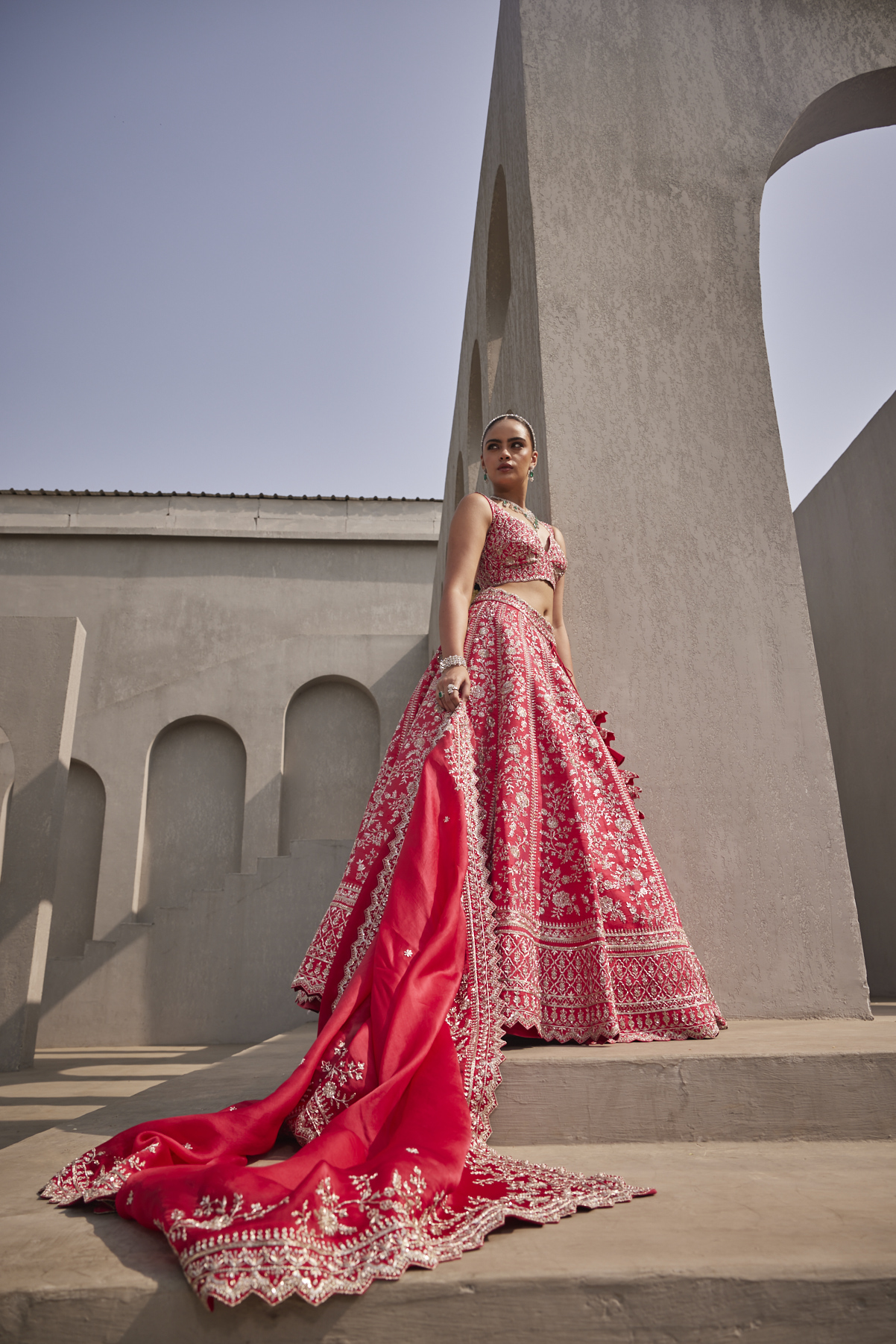 CRIMSON BRIDAL LEHENGA SET