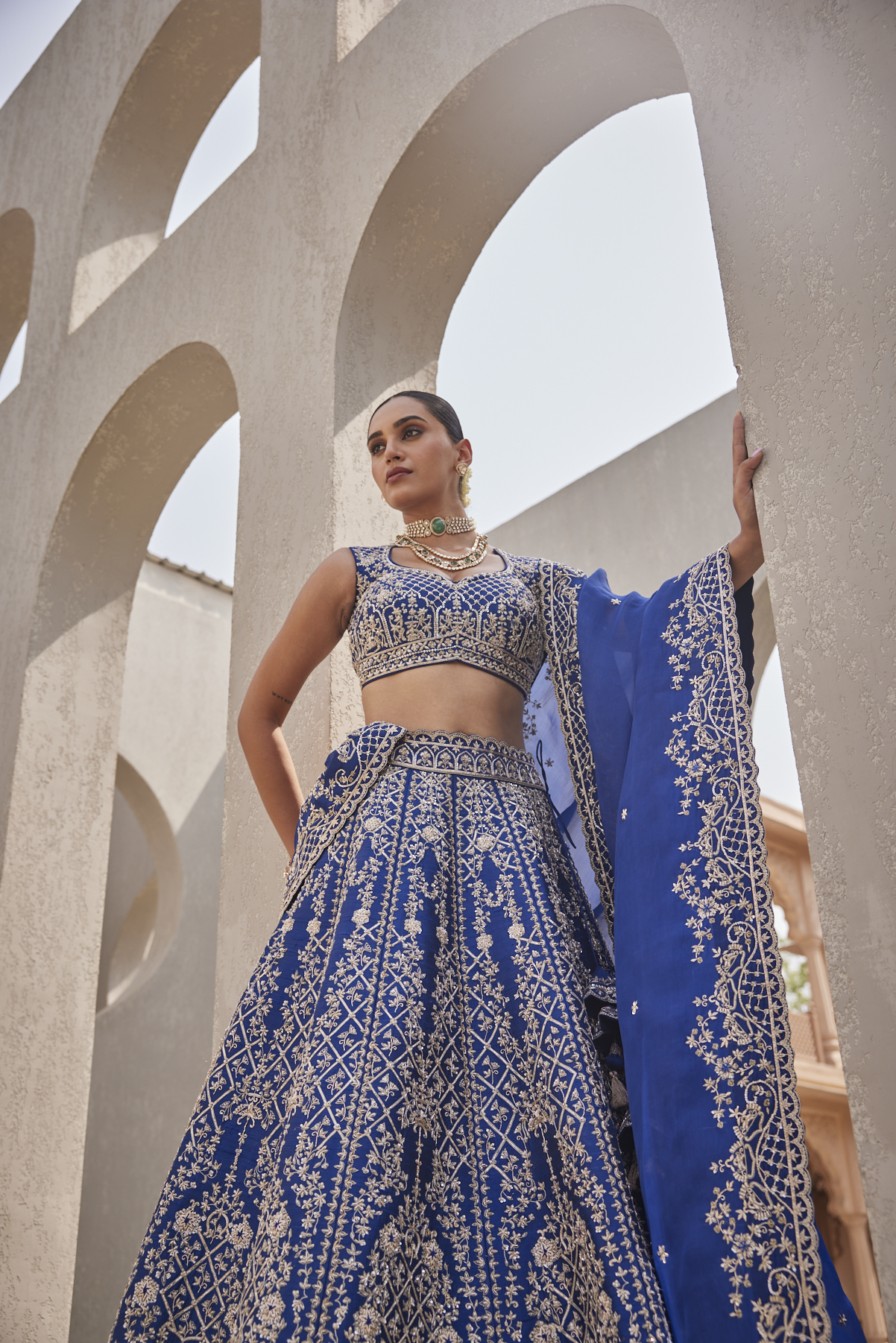 Alternate view of SAPPHIRE BLUE BRIDAL LEHENGA