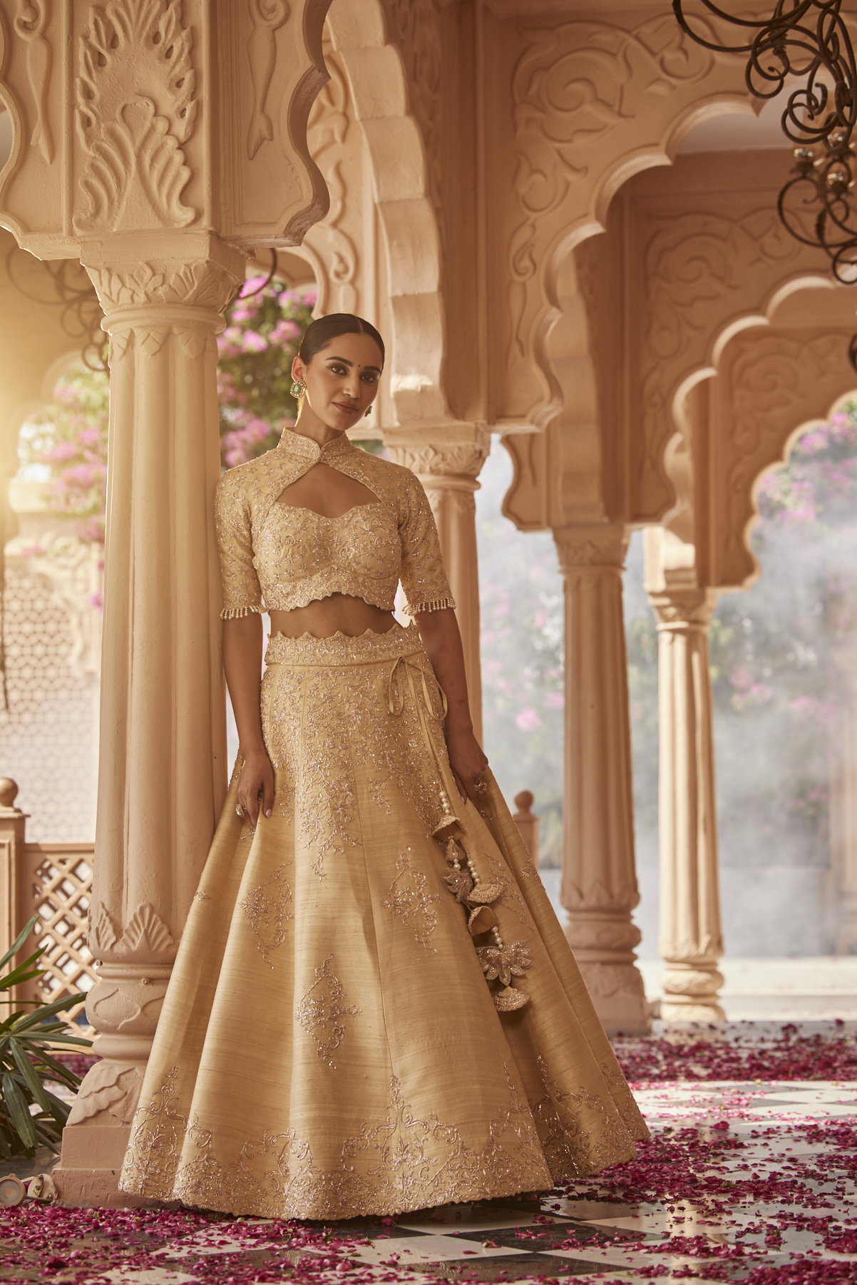 Alternate view of CHAMPAGNE GOLD PEPLUM LEHENGA